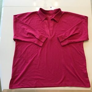NWOT Soft Surroundings Bright Pink Top 3X